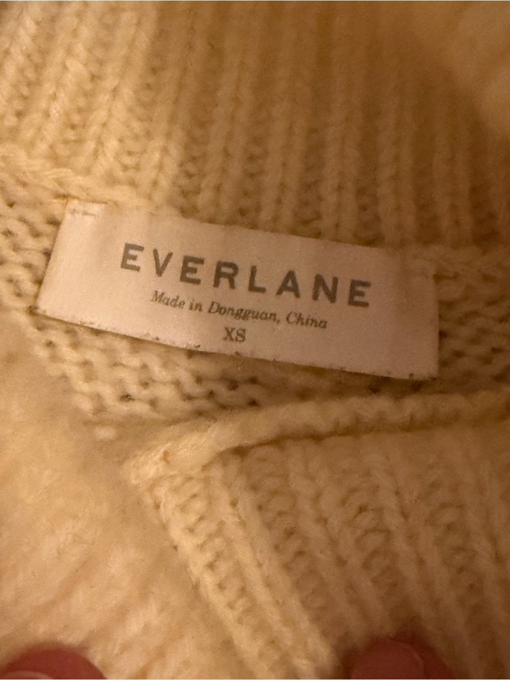 Everlane Wool Cashmere Blend Chunky Turtleneck Sweater Cream Ivory XS Ribbed - Picture 7 of 11